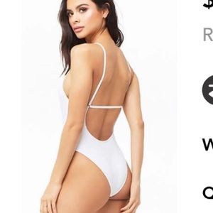 One piece white swimsuit